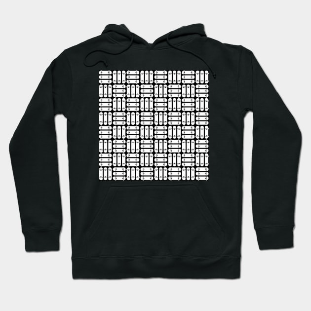 Skateboard Rows Pattern Black and White Hoodie by AKdesign